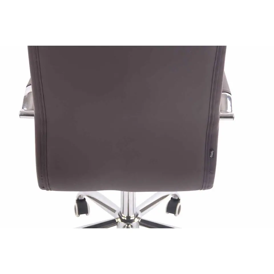 CLP Bureaustoel Deli chroom Frame - Kunstleer - bruin
