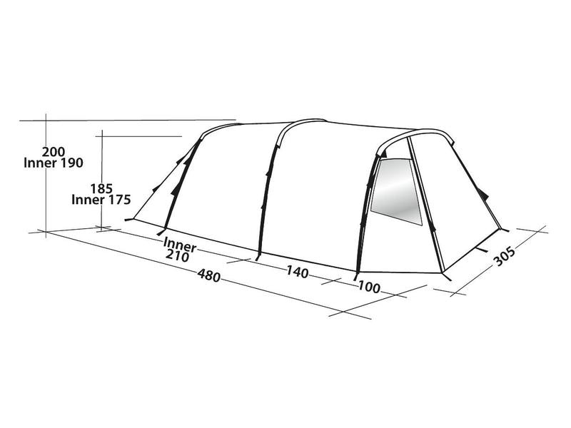 Easy Camp Tunnelzelt Huntsville 500, 5 Personen Schnell aufgebautes Tunnelzelt