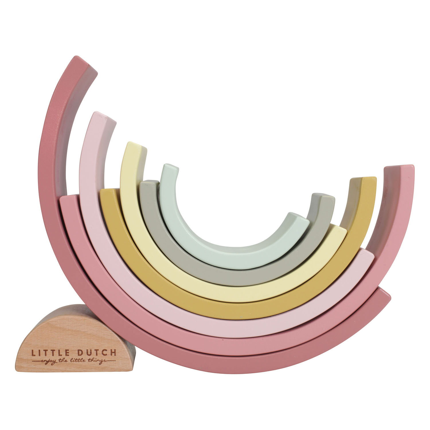 Little Dutch Houten Regenboog Blokken Roze