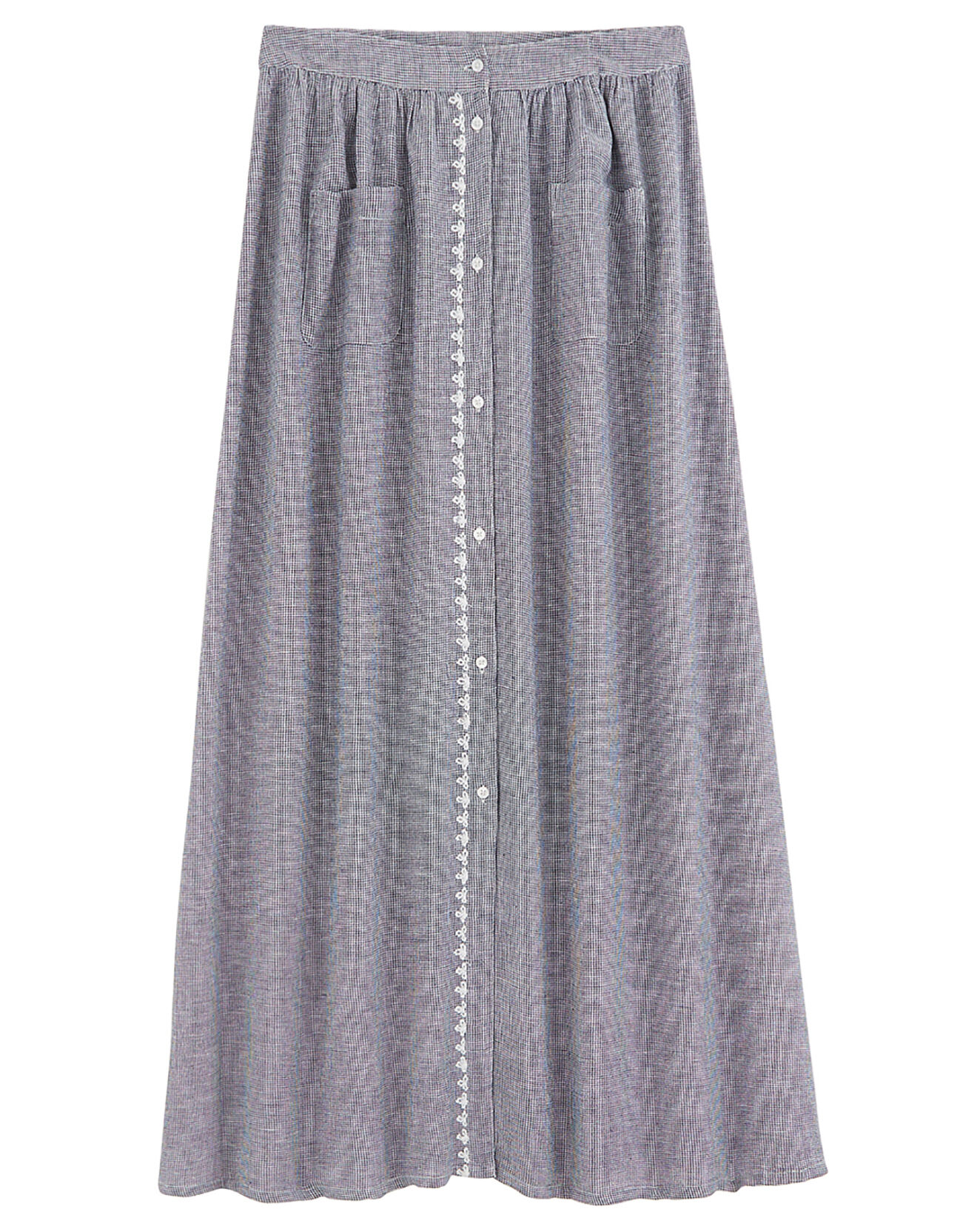 Cyrillus Jupe longue mini pied-de-puce bleue
