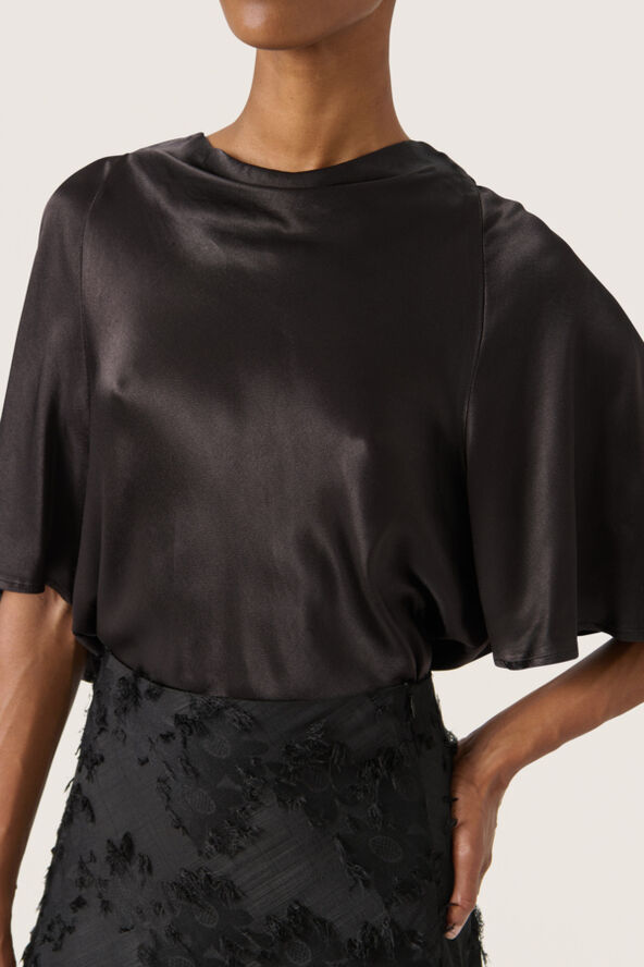 Soaked in Luxury SLMilu Katharine Blouse 3/4 STUDIO Black