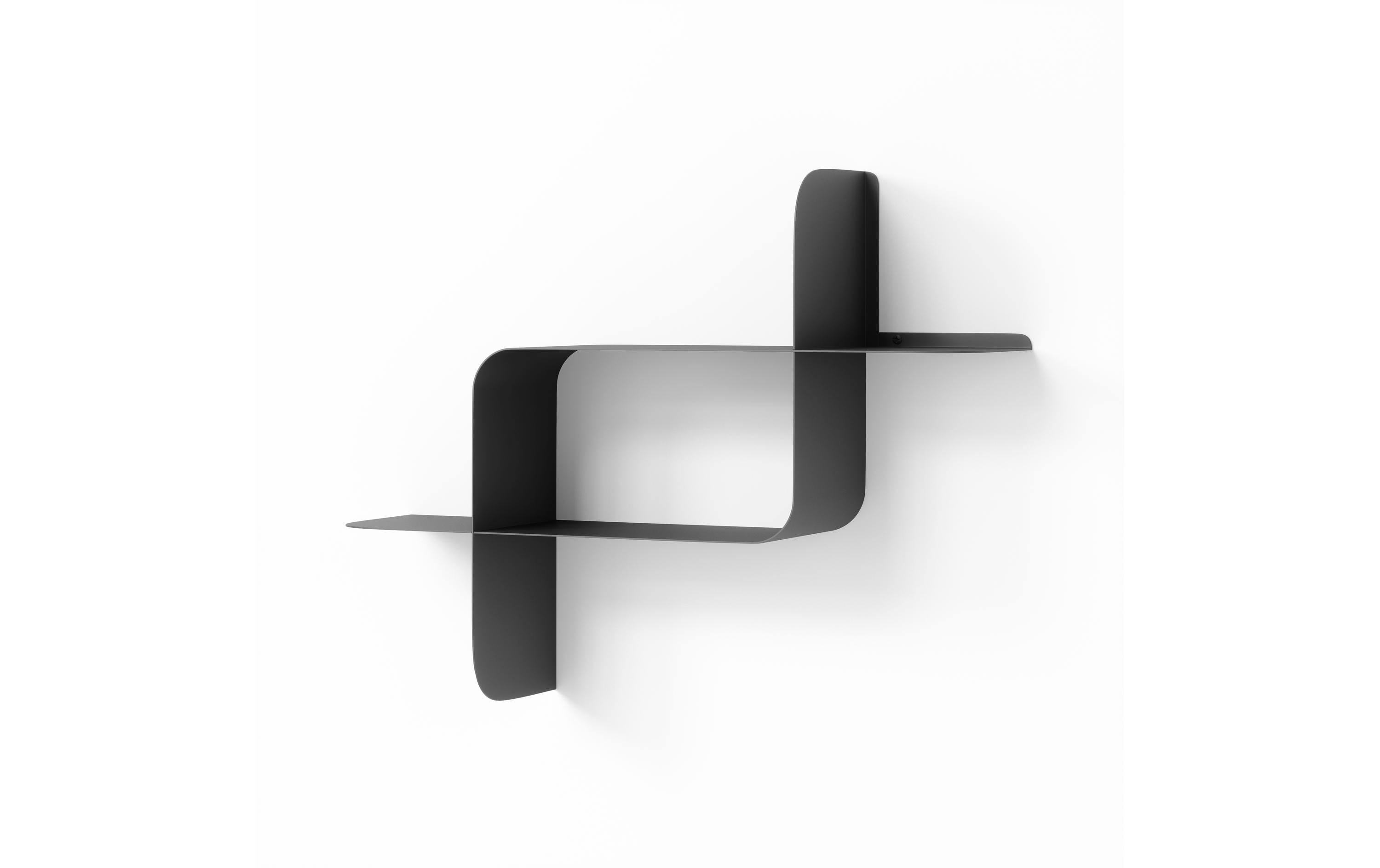 Wandregal Montage 2er-Set, Schwarz<br>Metallregale