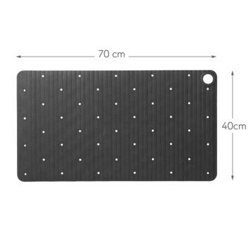 Sealskin antislip badmat Ribb 40x70 cm antraciet (inclusief zwarte haak)