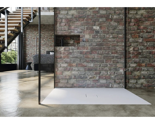 KALDEWEI CONOFLAT Invisible Grip 853-1 douchebak, 75 x 90 x 2,3 cm, glanzend alpinewit, antislipcoating over het gehele oppervlak, 466900011001