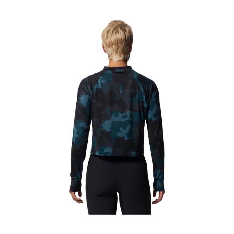 Mountain Hardwear Crater Lake LS Crop Shirt Women Dark Marsh Pines Camo