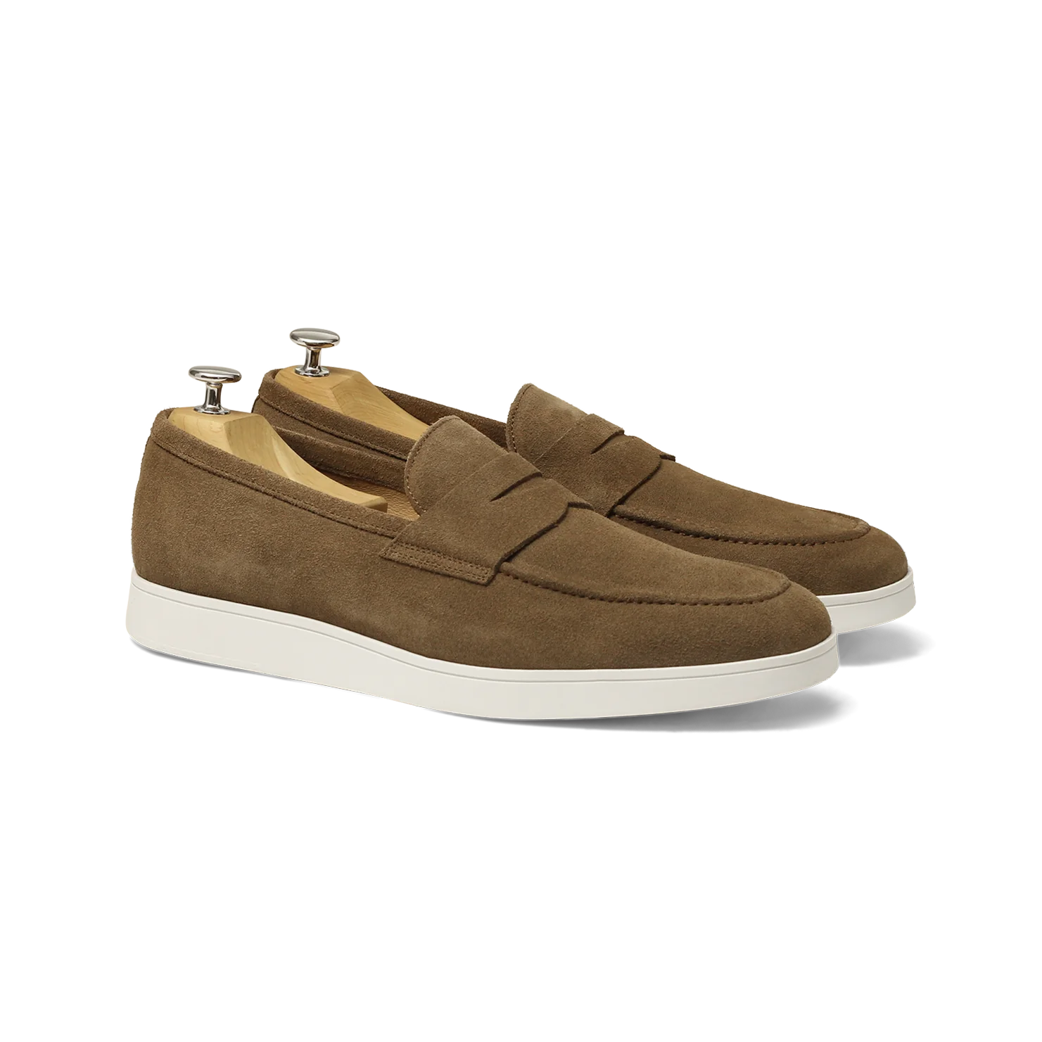 Misha-Mocassin en veau velours taupe