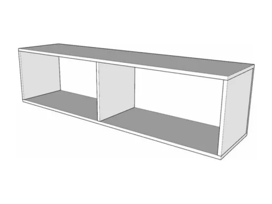 Armoire lit 120x190 escamotable avec colonne de rangement et éléments hauts avec mobilier bois frêne blanc Kanto