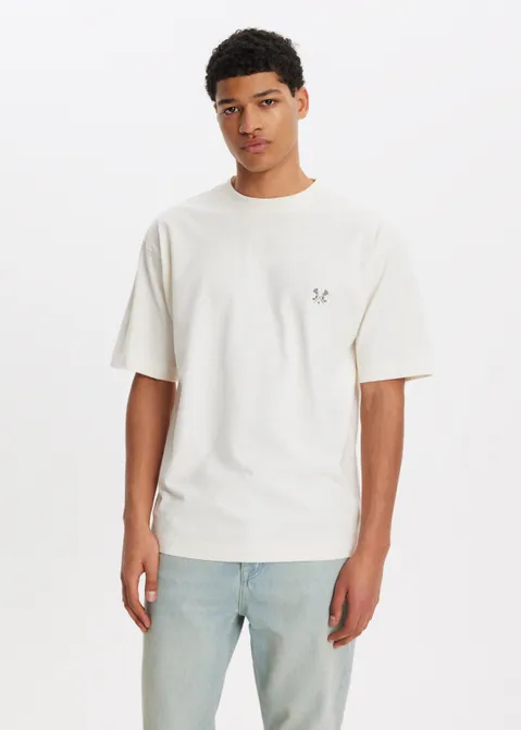 T-shirt met print cross grijs (GRS.SI)