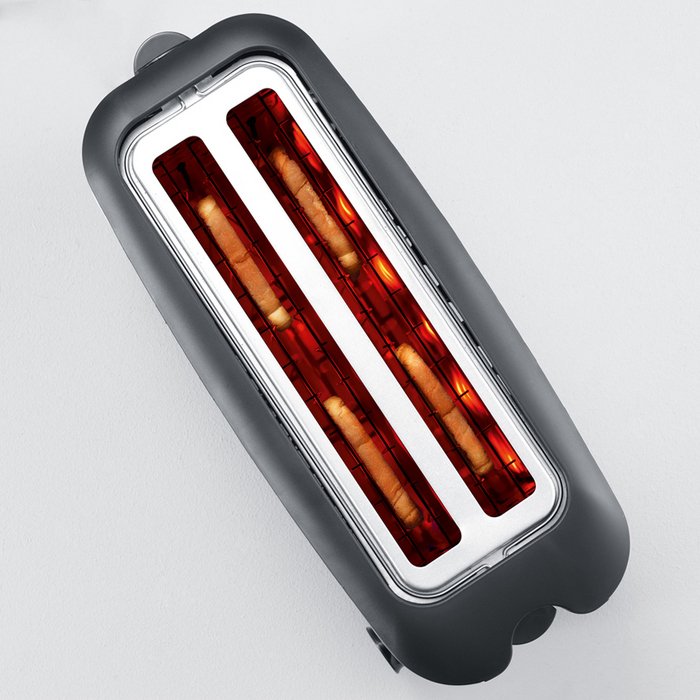 Grille-pain pour 4 tranches AT 2509, inox / noir