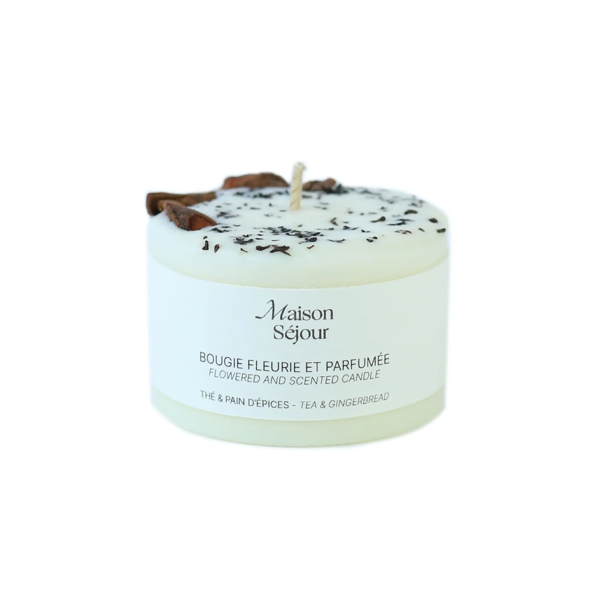 Maison Séjour - Thé & pain d'épices Bougie fleurie et parfumée- Nouveautés