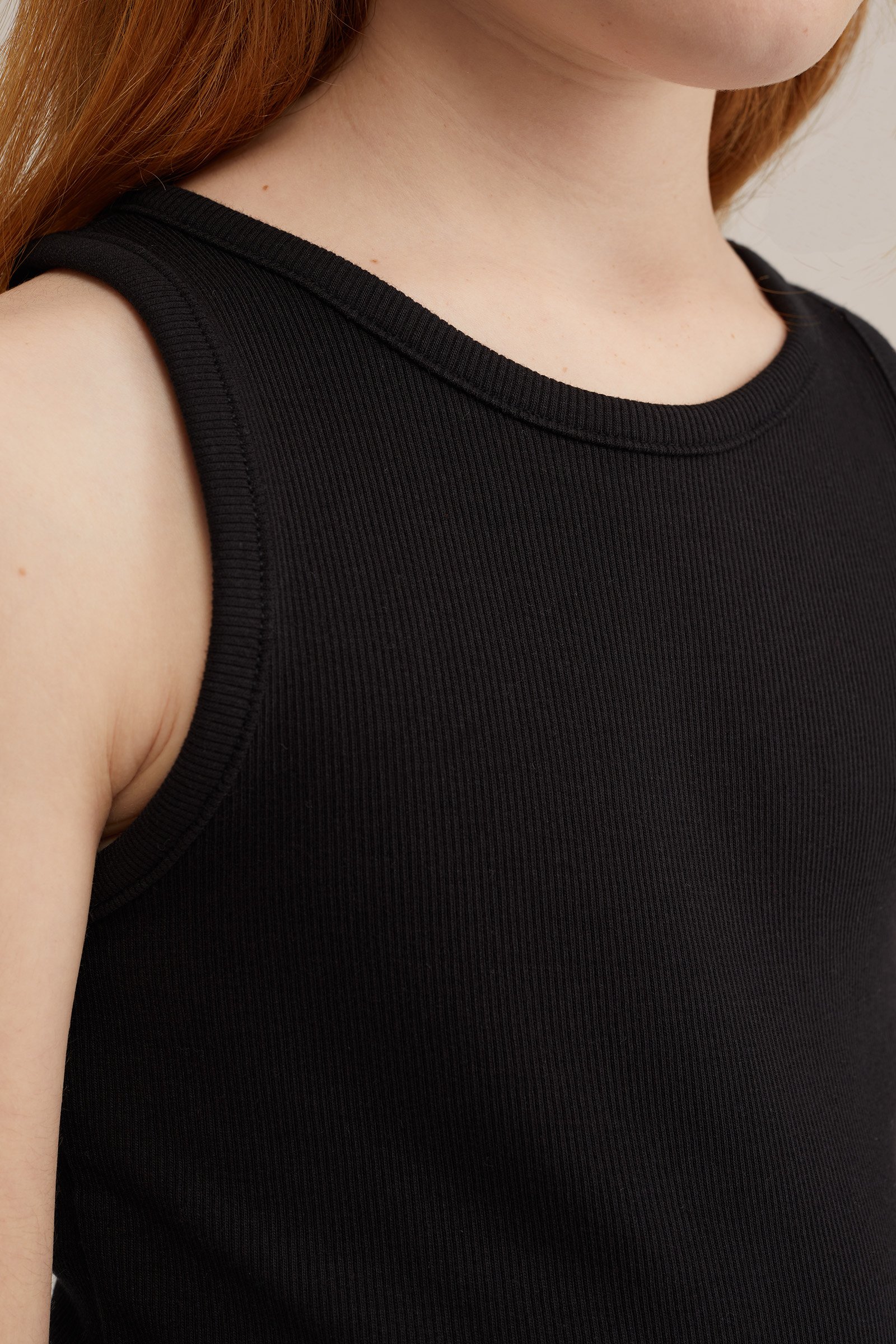 Meisjes singlet van ribstof WE Fashion Zwart