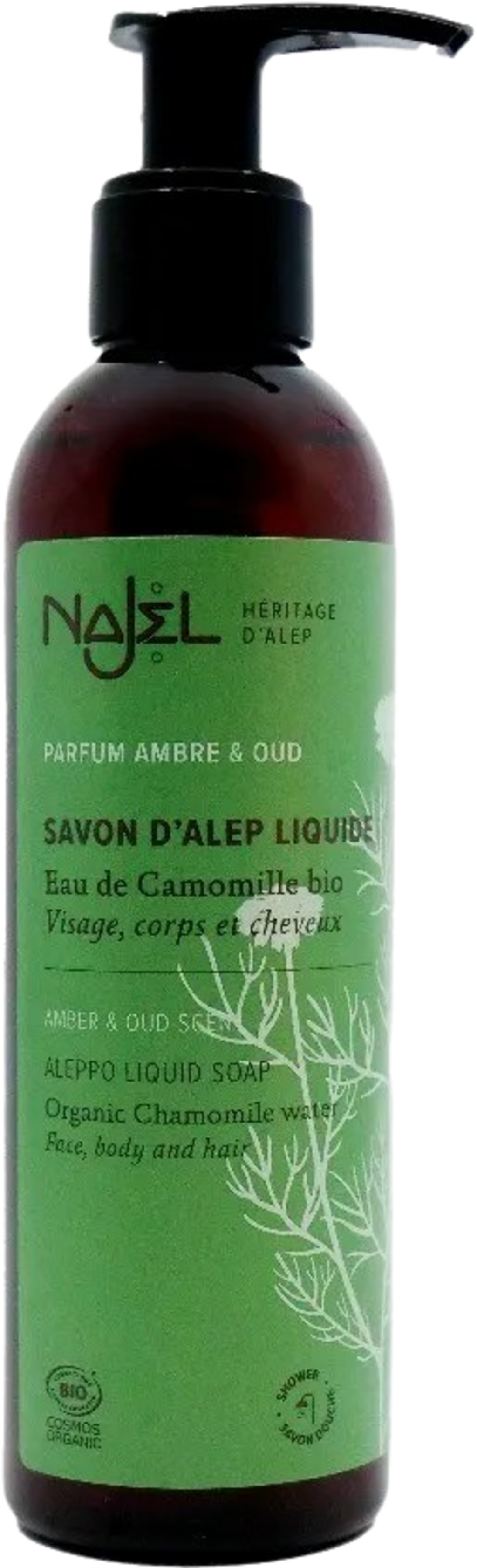 Najel  Flüssige Aleppo-Seife Amber & Oud, 200 ml