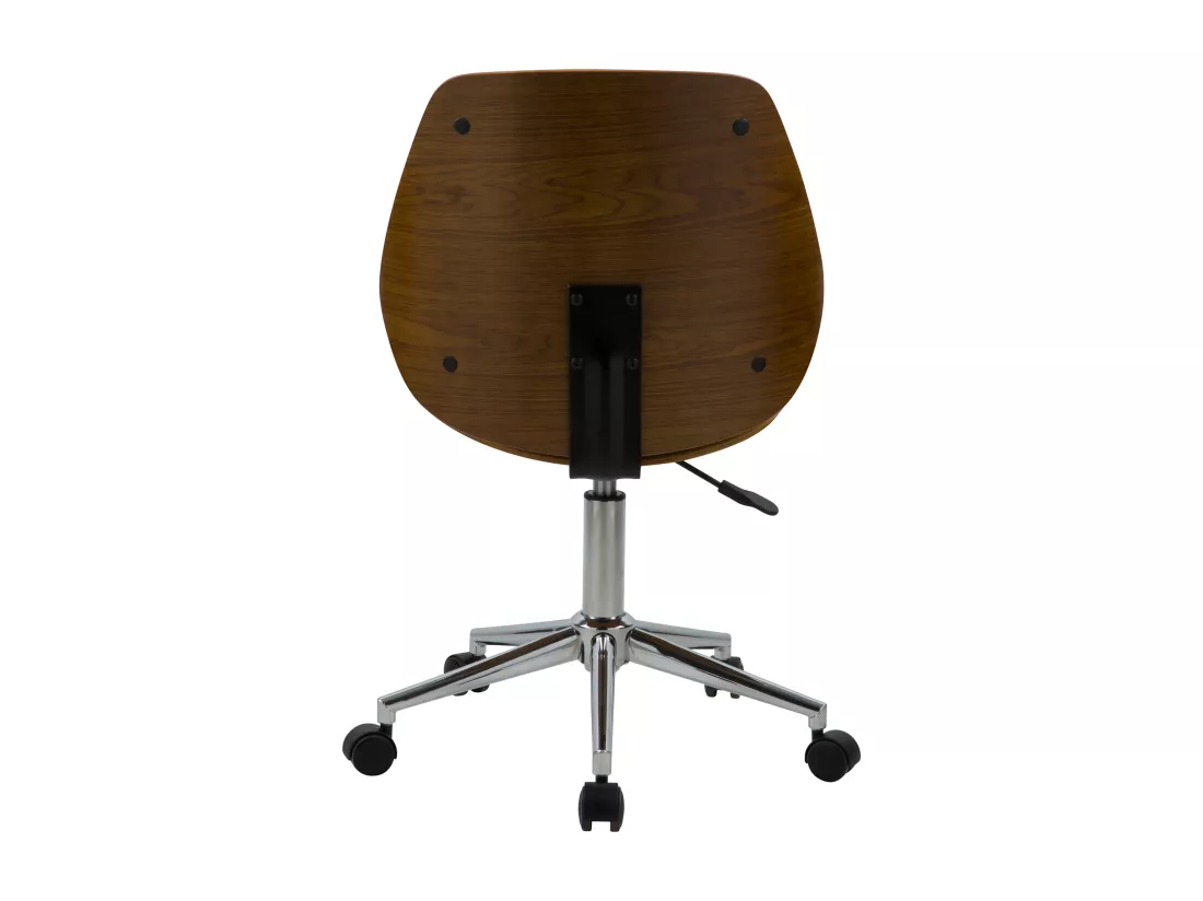 Chaise de bureau pivotante en bois en PU noir - Archie