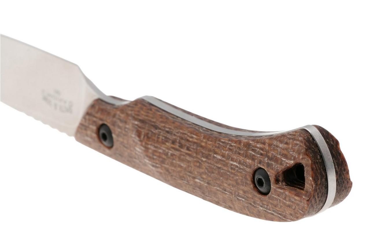 White River Knives Axiom WRSS-AXM-BNA Stonewashed Magnacut, Natural Burlap Micarta, jachtmes, Smith and Sons design