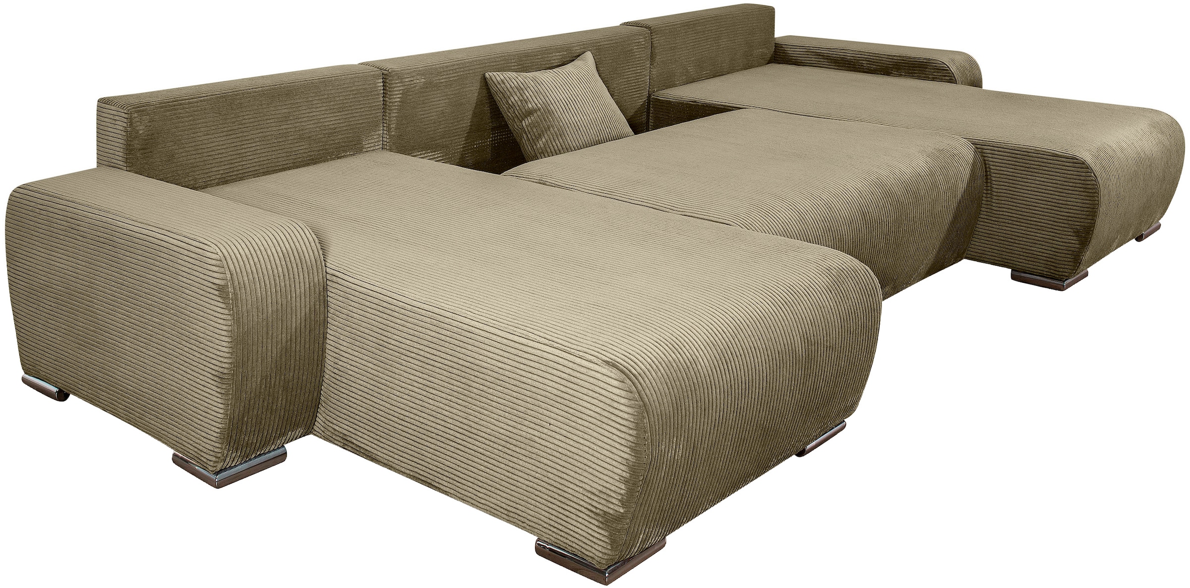 COLLECTION AB Wohnlandschaft »Paola U-Form, Breite 314 cm« inkl. Schlaffunktion, Stauraum, Zierkissen und Bonnellfederkern