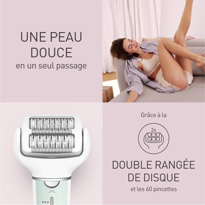 Epilateur électrique Panasonic ES-EY70AG503 avec 4 têtes incluses Wet & Dry