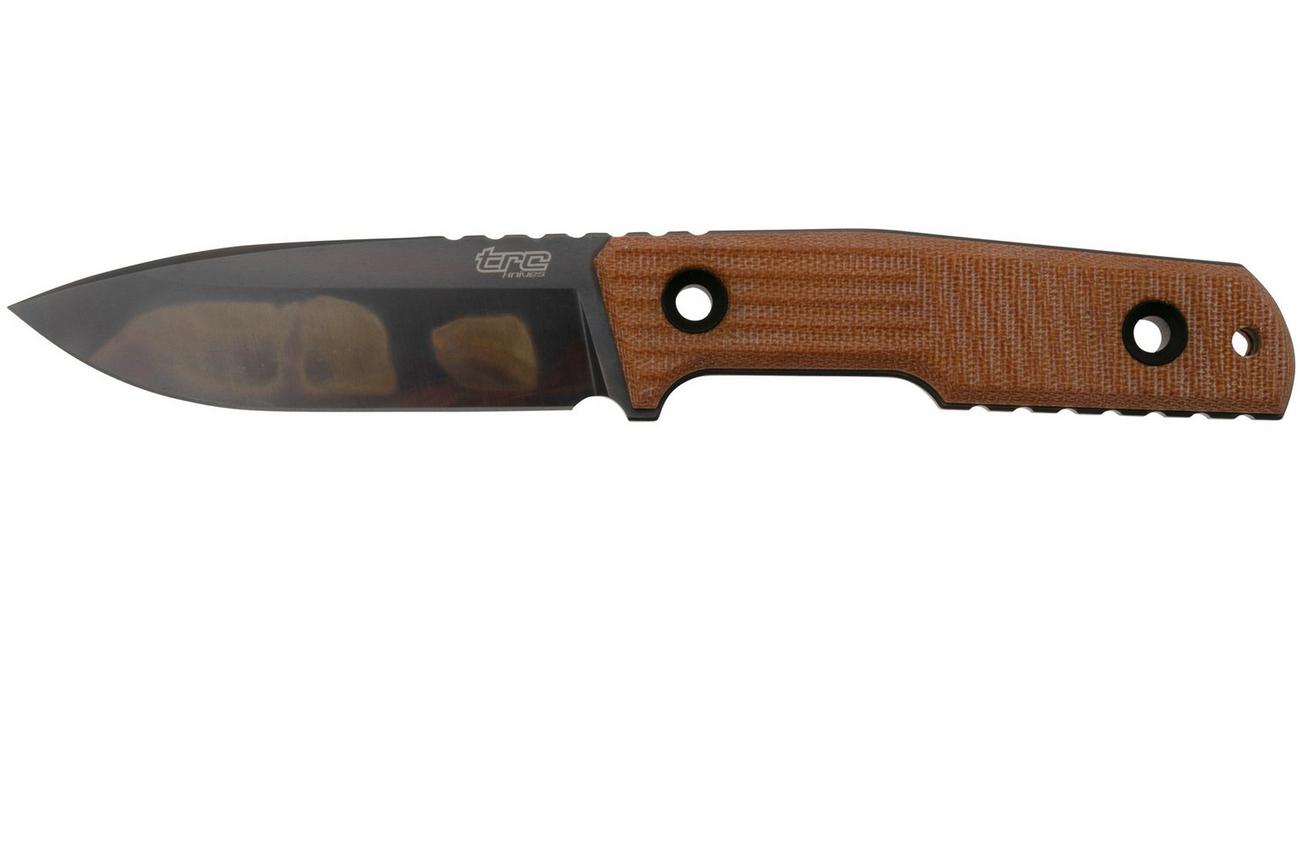 TRC Knives Urban Tactical, Elmax, Apocalyptic Finish, Natural Canvas Micarta, survivalmes