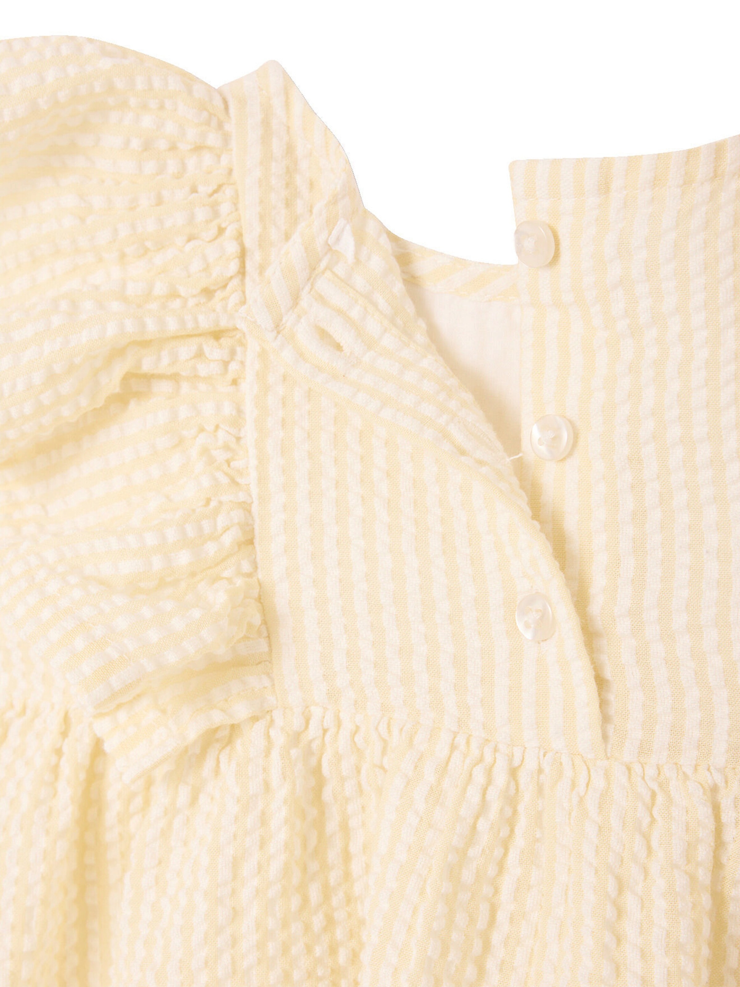 Vertbaudet Mädchen Baby Kleid aus Seersucker gelb gestreift