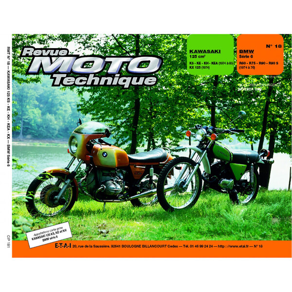 Etai - RMT 18 KAWASAKI 125 KS-KE-KH-KEA-KX (74 à 85) et BMW SERIE6 R60-75-90 (74 à 76)