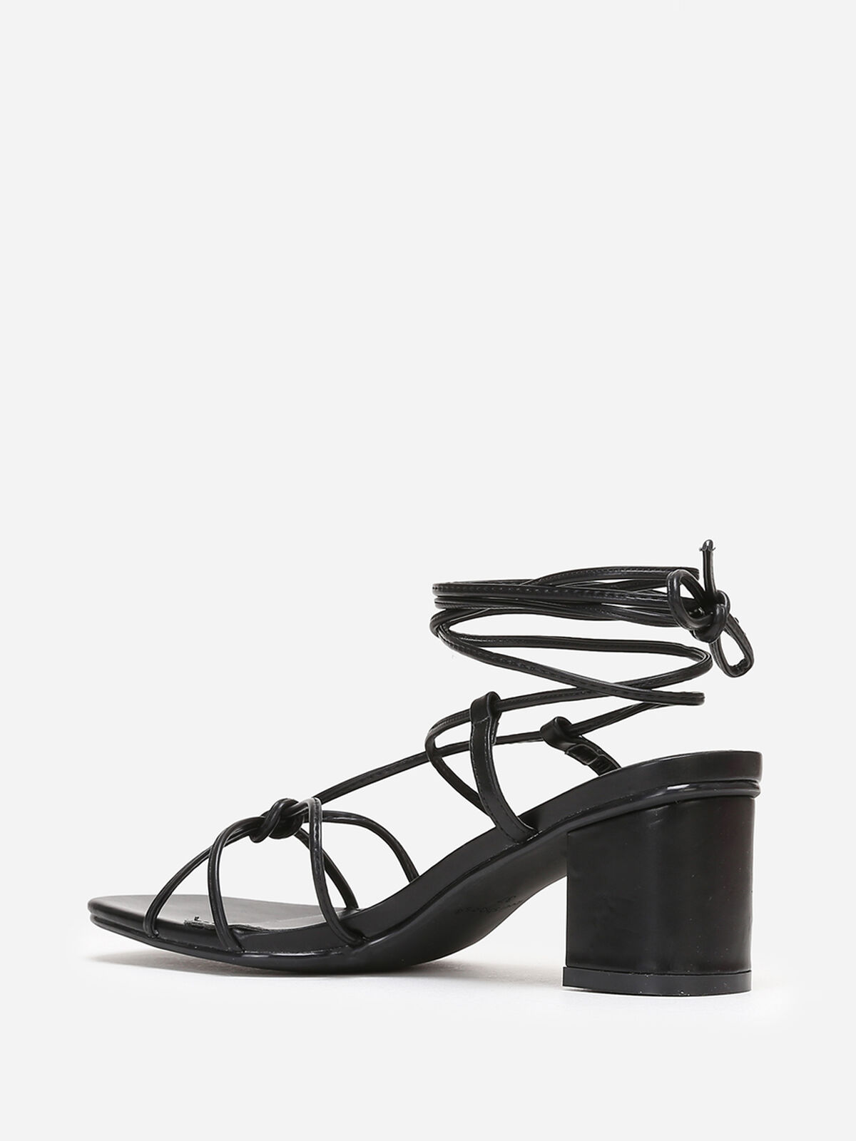 Sandales à brides entrelacées- Noir