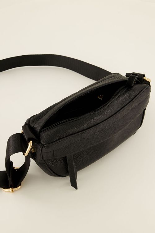 Zwarte crossbody tas met extra vak