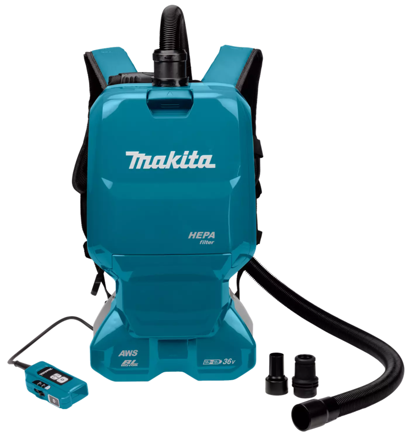 Makita DVC665ZU 2x18V Li-Ion rugstofzuiger body incl. accessoires - 1800L/min - 110mbar - koolborstelloos