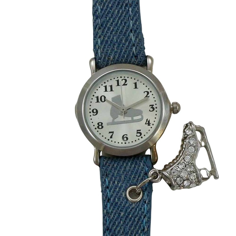 Montre patinage bleue avec breloque patin