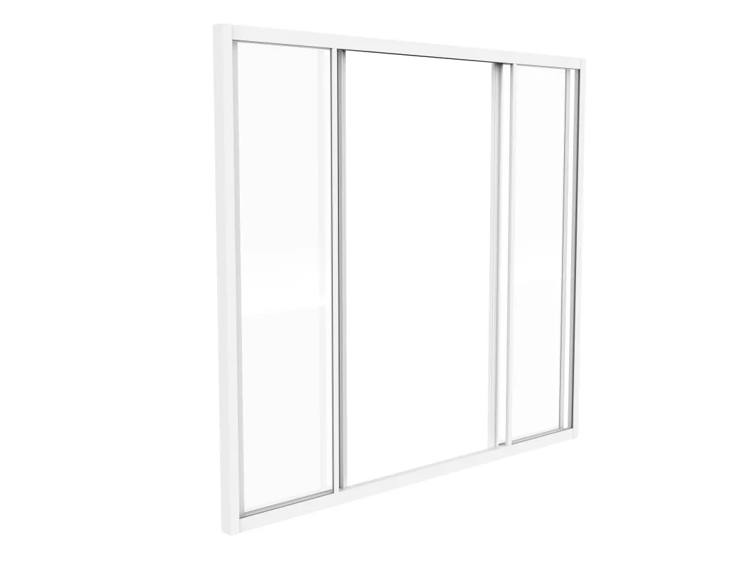 Verrière coulissante en aluminium thermolaqué blanc 120x105 cm - RAVENA