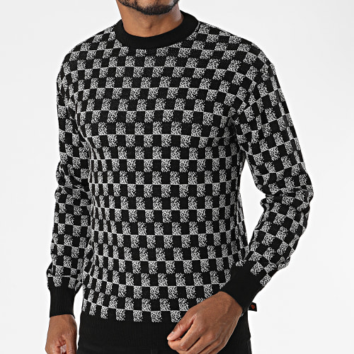 Pull A Carreaux AVH-181 Noir Gris