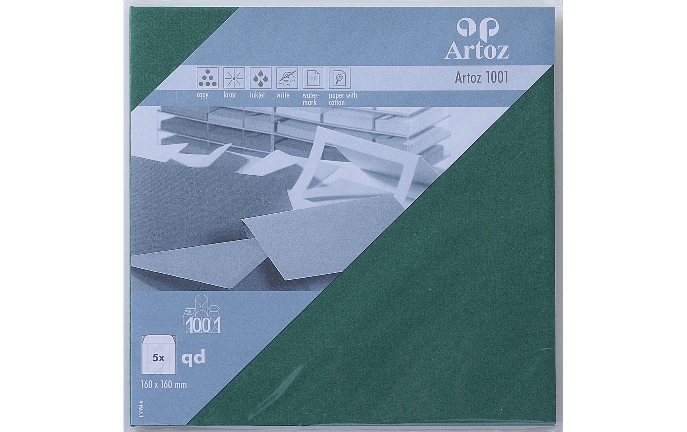 Couvert 1001, 16 x 16 cm, 5 Stück, RacinggreenEdler Briefumschlag