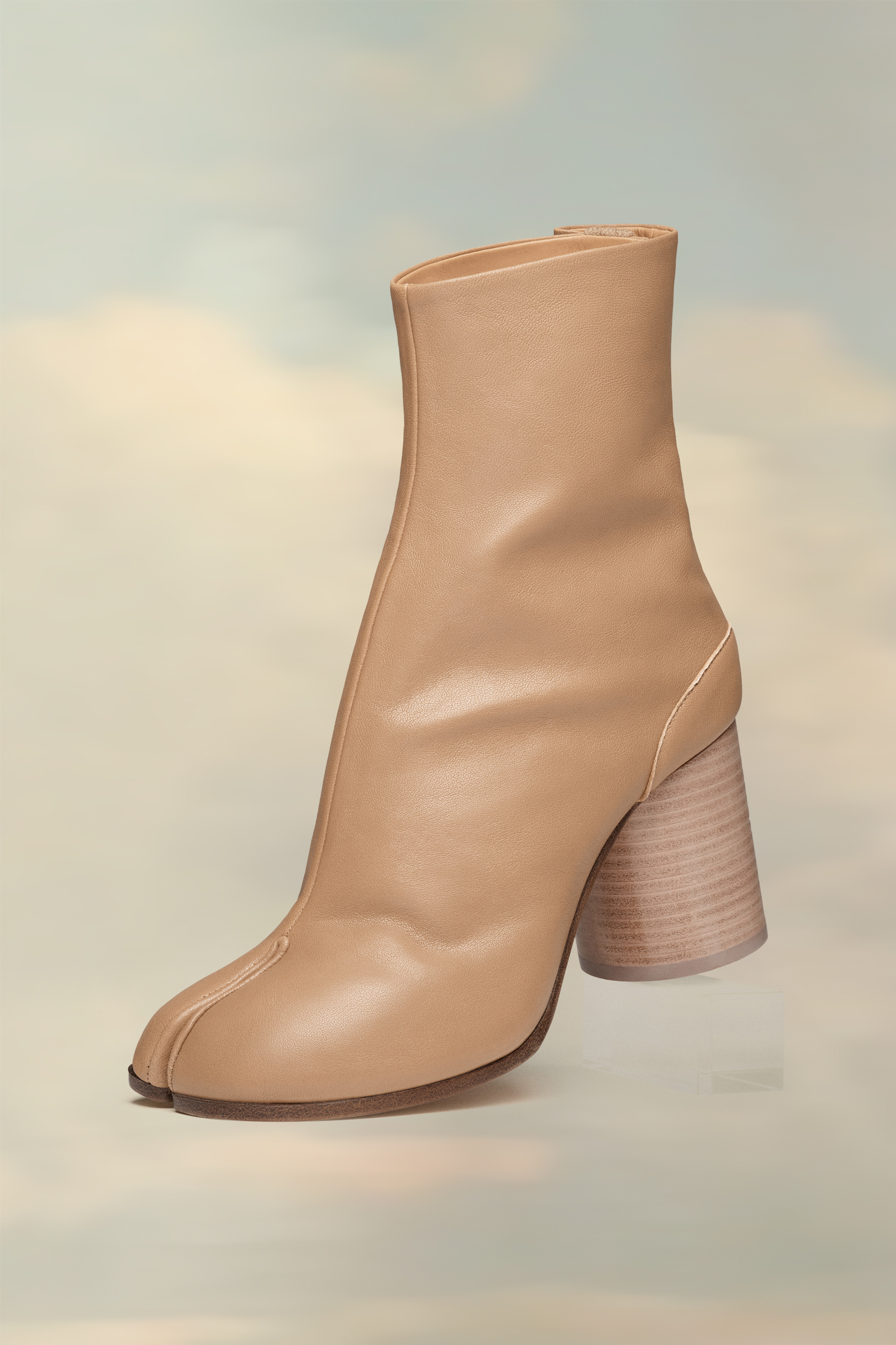 Bottines Chelsea Tabi marron en cuir pour femme Nude