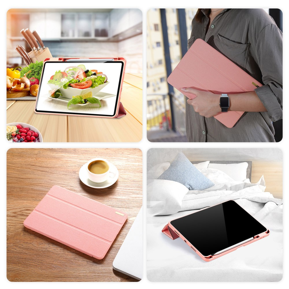 Samsung Galaxy Tab S9  Plus Tasche Smart Cover Hülle Stoff Design mit S-Pen Halterung - Rosa