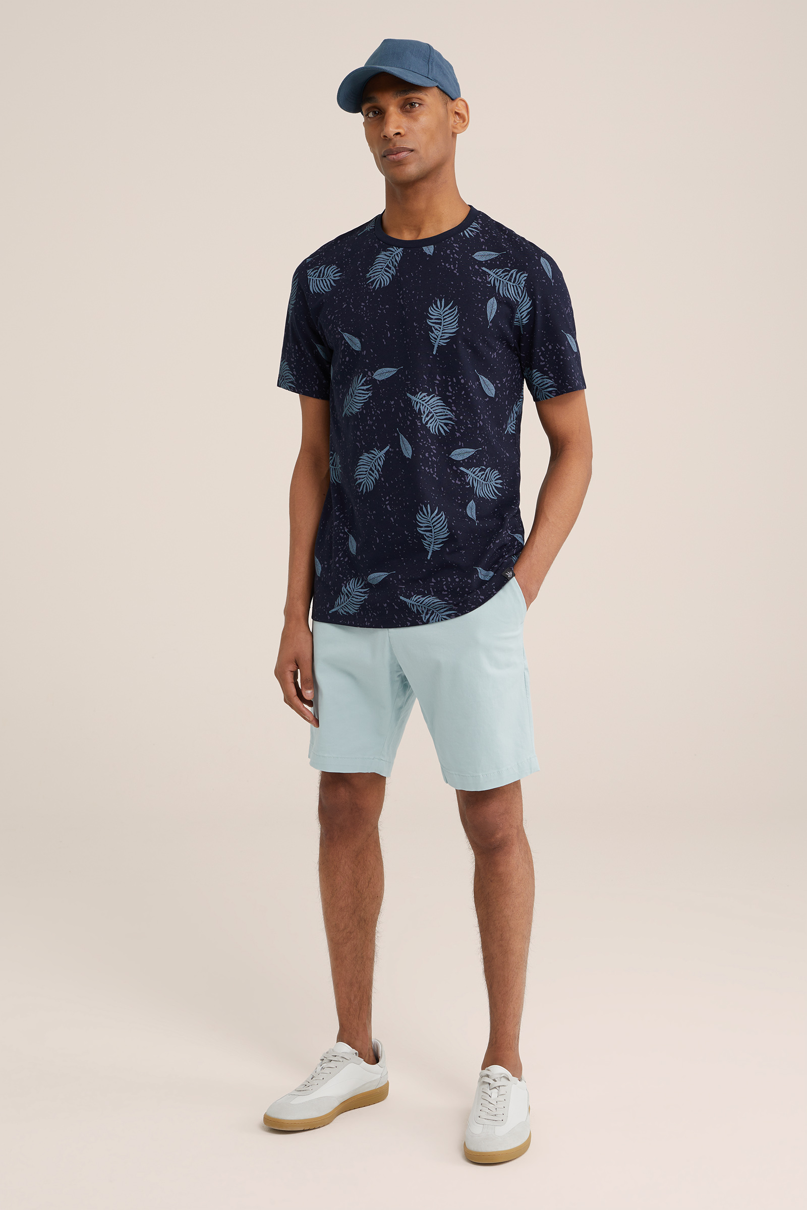 regular fit chinoshort met stretch WE Fashion IJsblauw