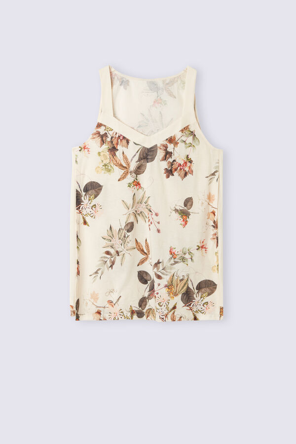 Blusa de algodão ultra-fresco Supima® com estampa botânica de outono
