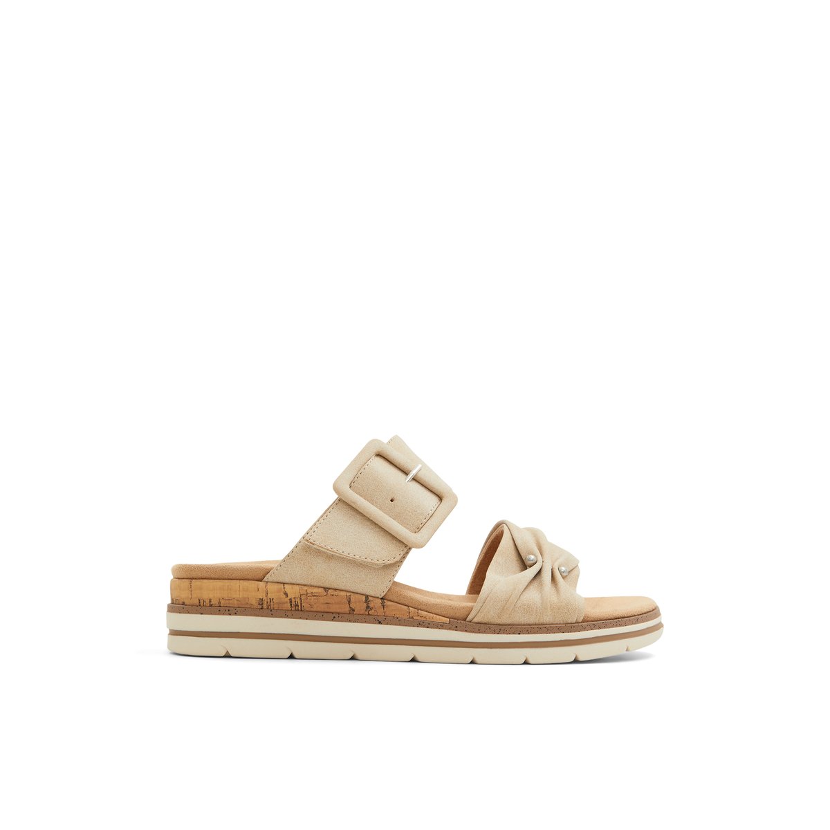 SOLEMATE-Adindra-Sandales compensées à glissière - Talon compensé - Beige