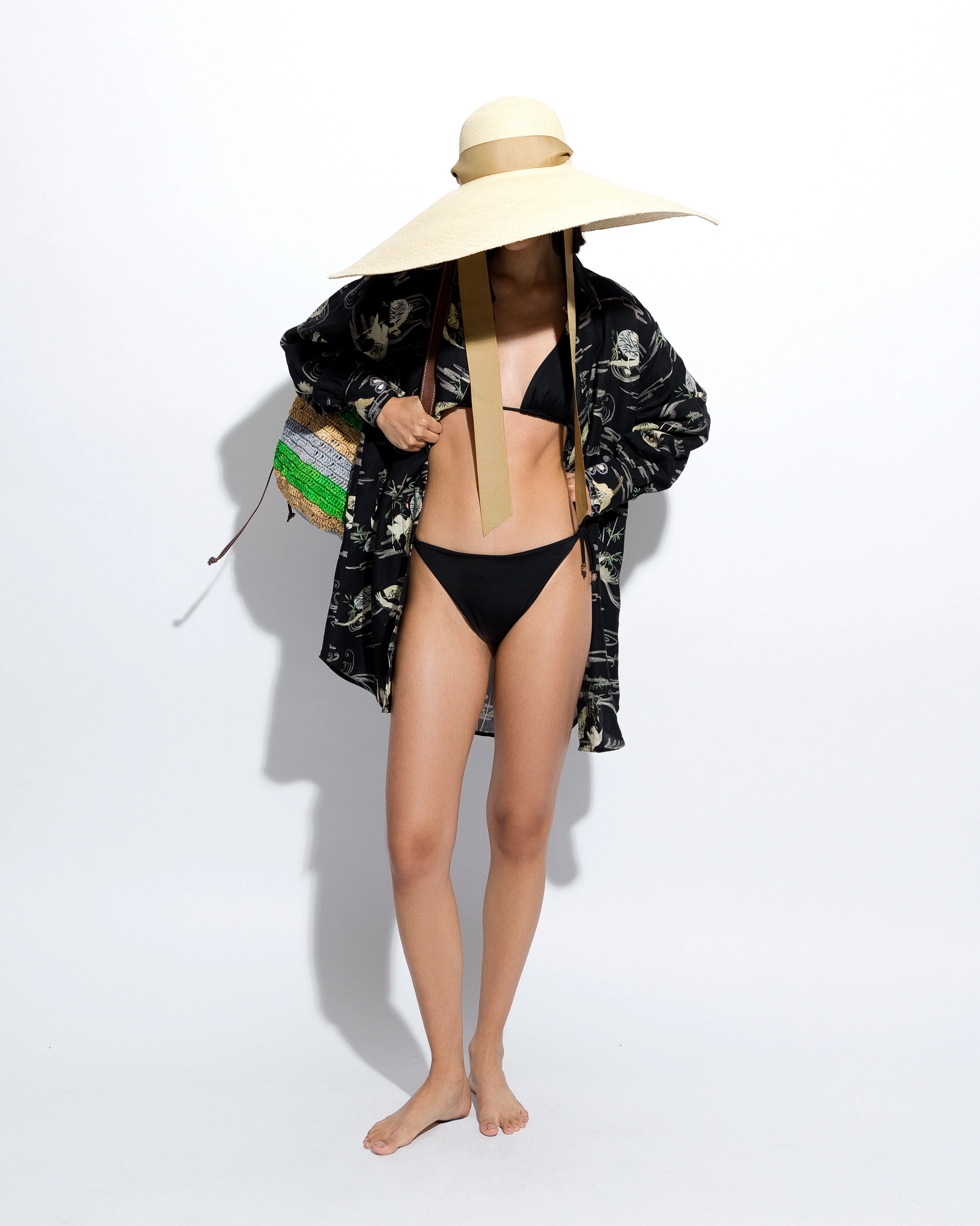 Robe-chemise oversize avec détails brodés à la main