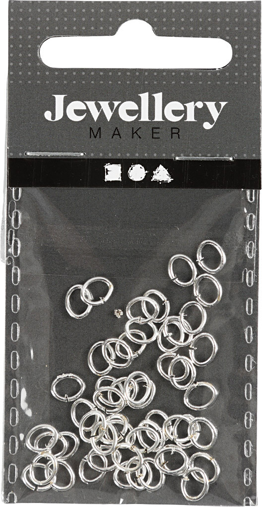 Oval-Ring - Tykkelse 0,7 MM - Forsølvet - 50 Stk