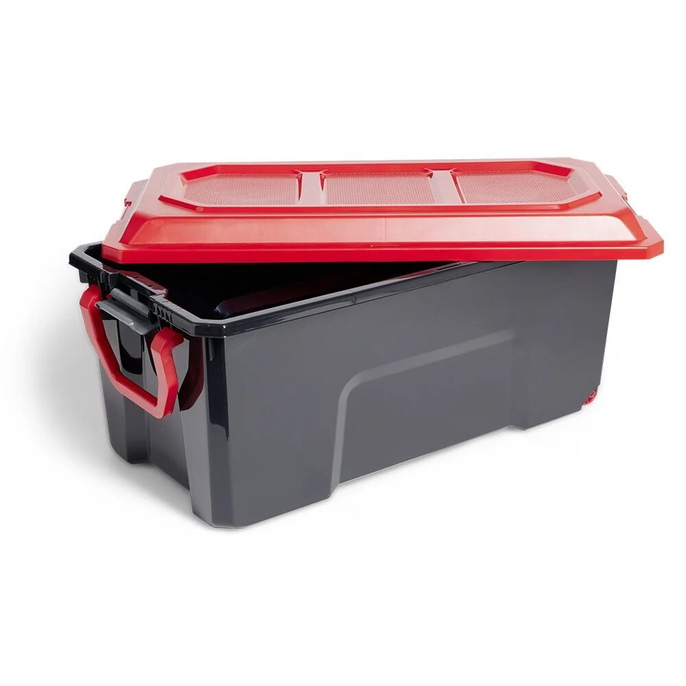 Malle rangement 75L plastique noir