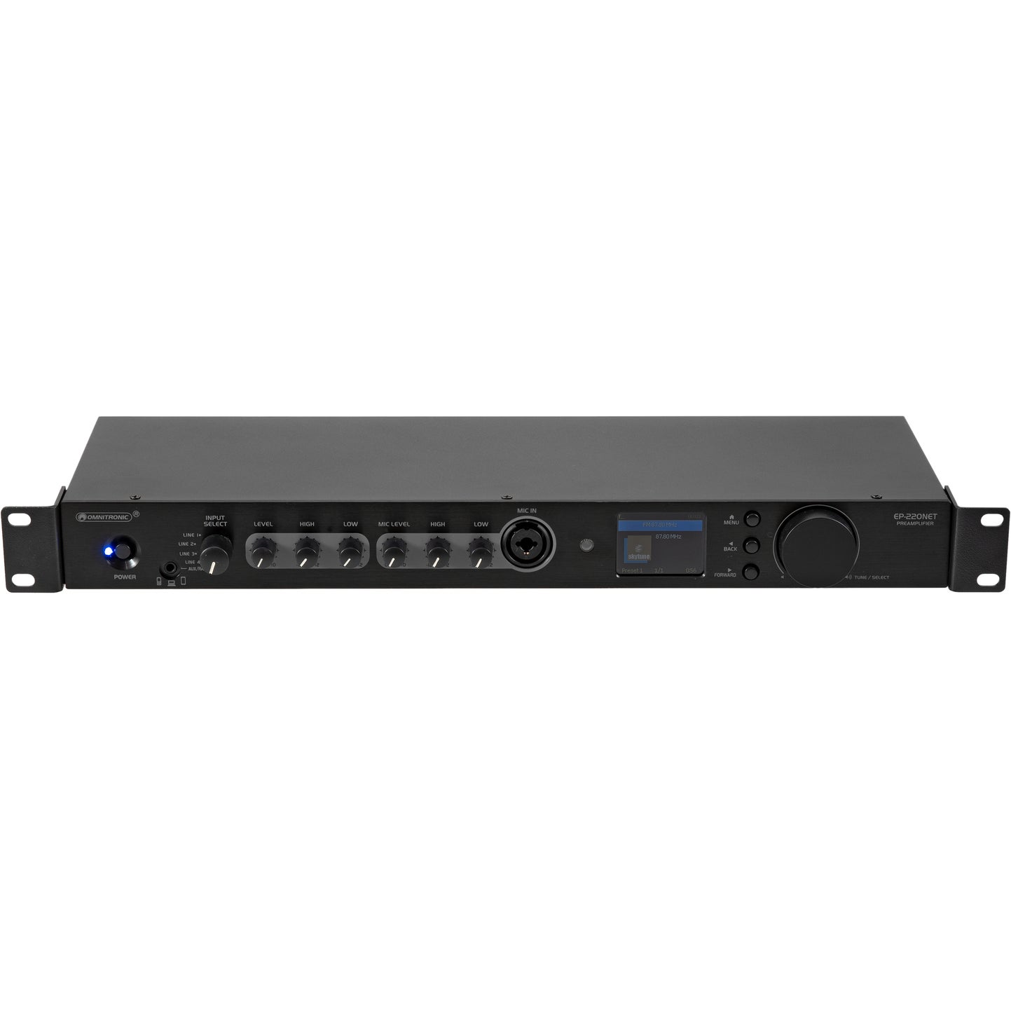 Omnitronic EP-220NET voorversterker met internetradio, DAB+ en Bluetooth