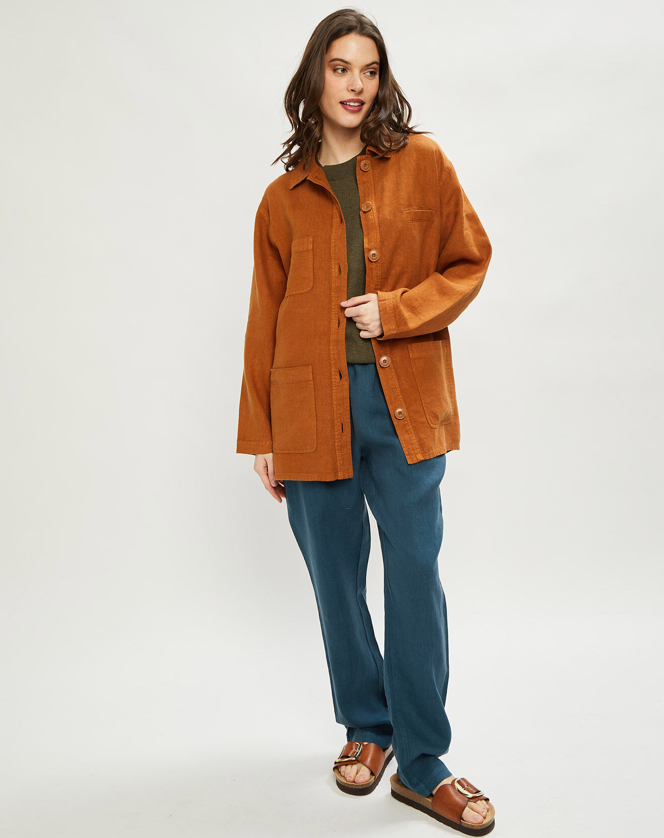 Harris Wilson Veste 100% Lin Cruz cacao