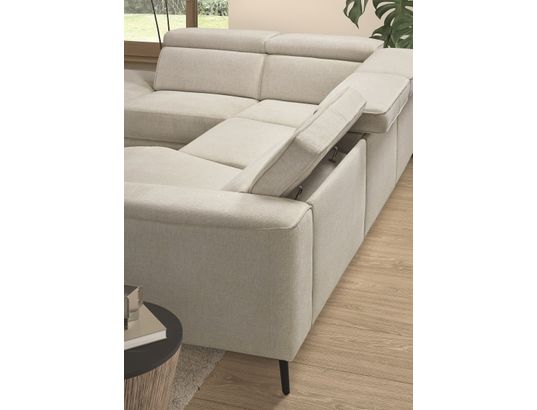 CONCEPT1 - Canapé tissu Mali 2 relax électrique beige angle gauche