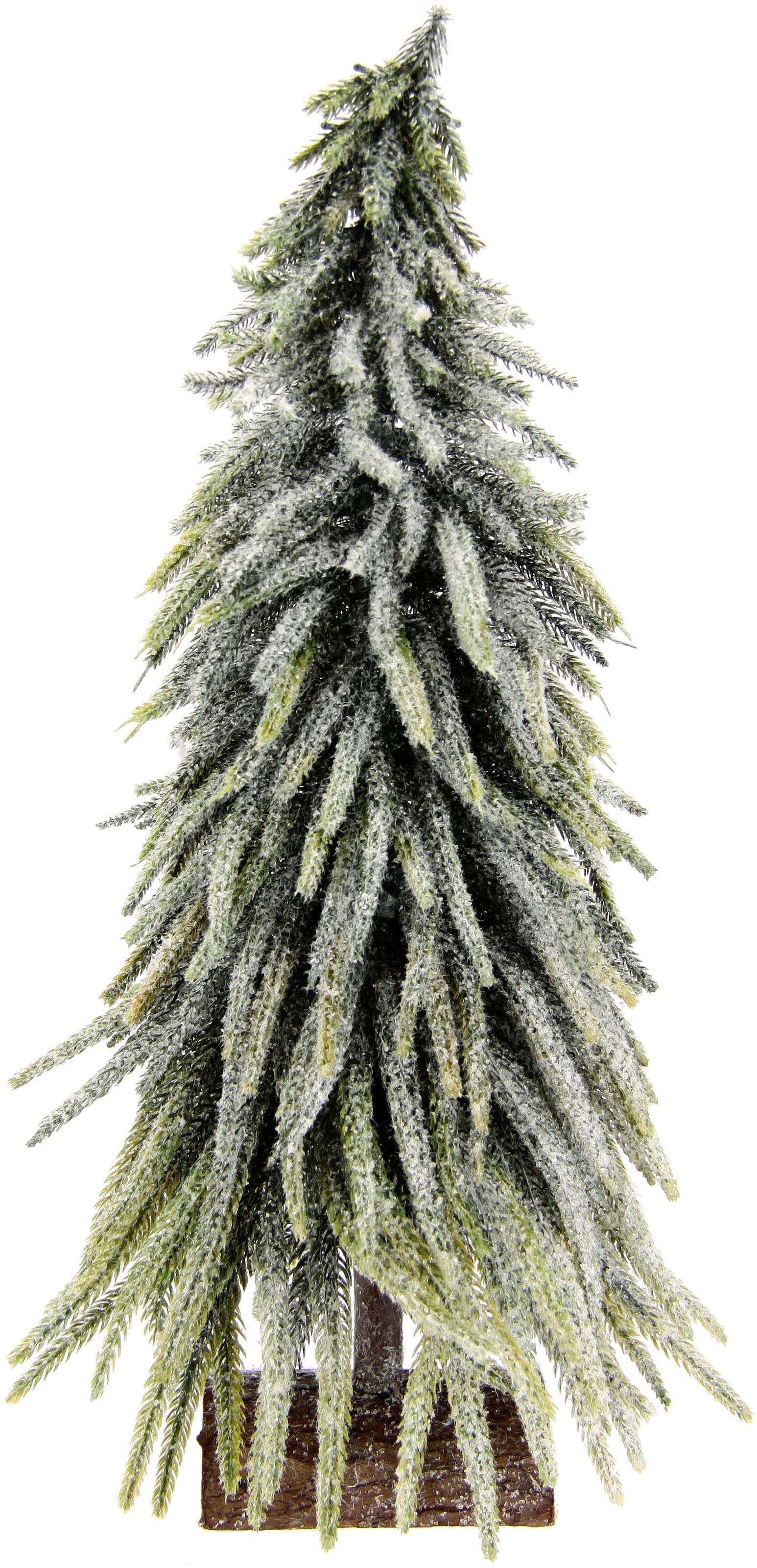 I.GE.A. Dekobaum »Weihnachtsdeko, Weihnachtsbaum« Künstlicher mini Tannenbaum geeist auf Holzsockel 32 cm