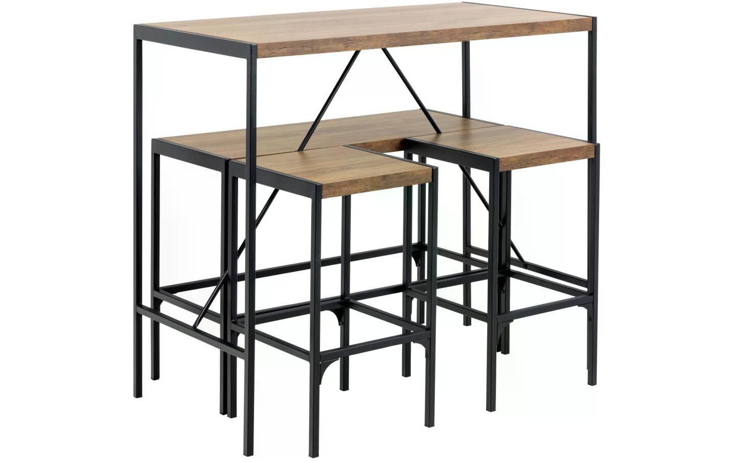 Bartisch Bahamas 4-er Set, Braun/Schwarz<br>Stehtisch