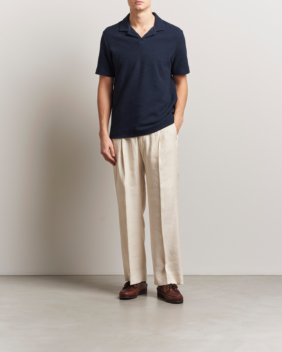 BOSS BLACK Pye Terry Knitted Polo Dark Blue