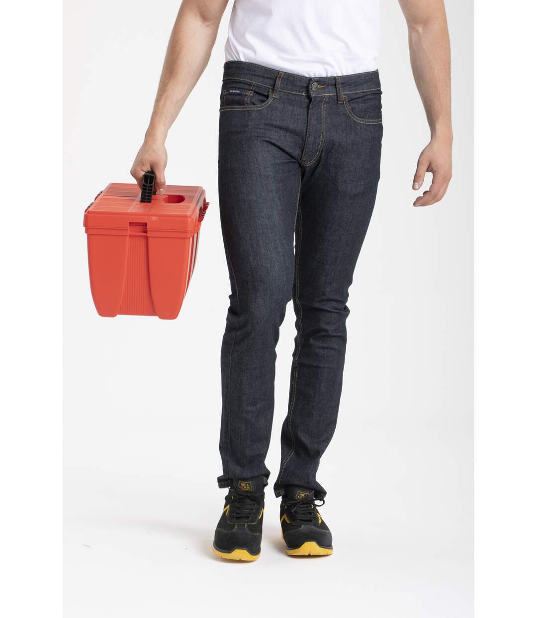 Jeans de travail coupe droite ajustée brut stretch DENIM