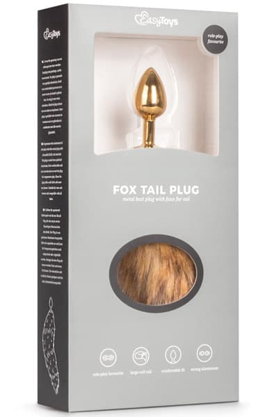 Easytoys Fox Tail Plug No. 1 Gold Analplugg med hale