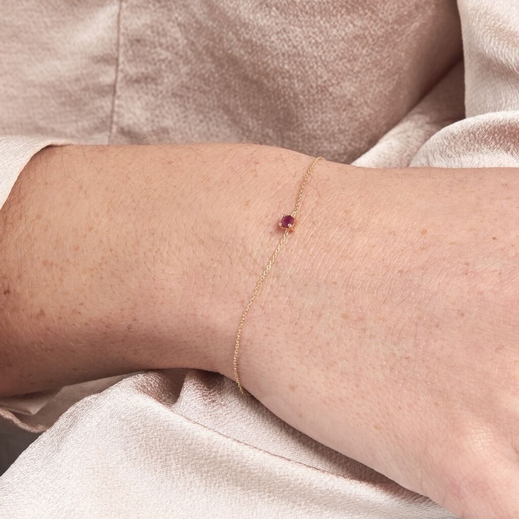 Bracelet Or Jaune Onora Rubis