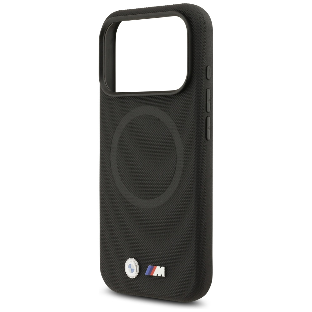 iPhone 17 Pro MagSafe Leder Hardcase Hülle FW Metal Logo (BMHMP17L25PFWSMK) - Schwarz