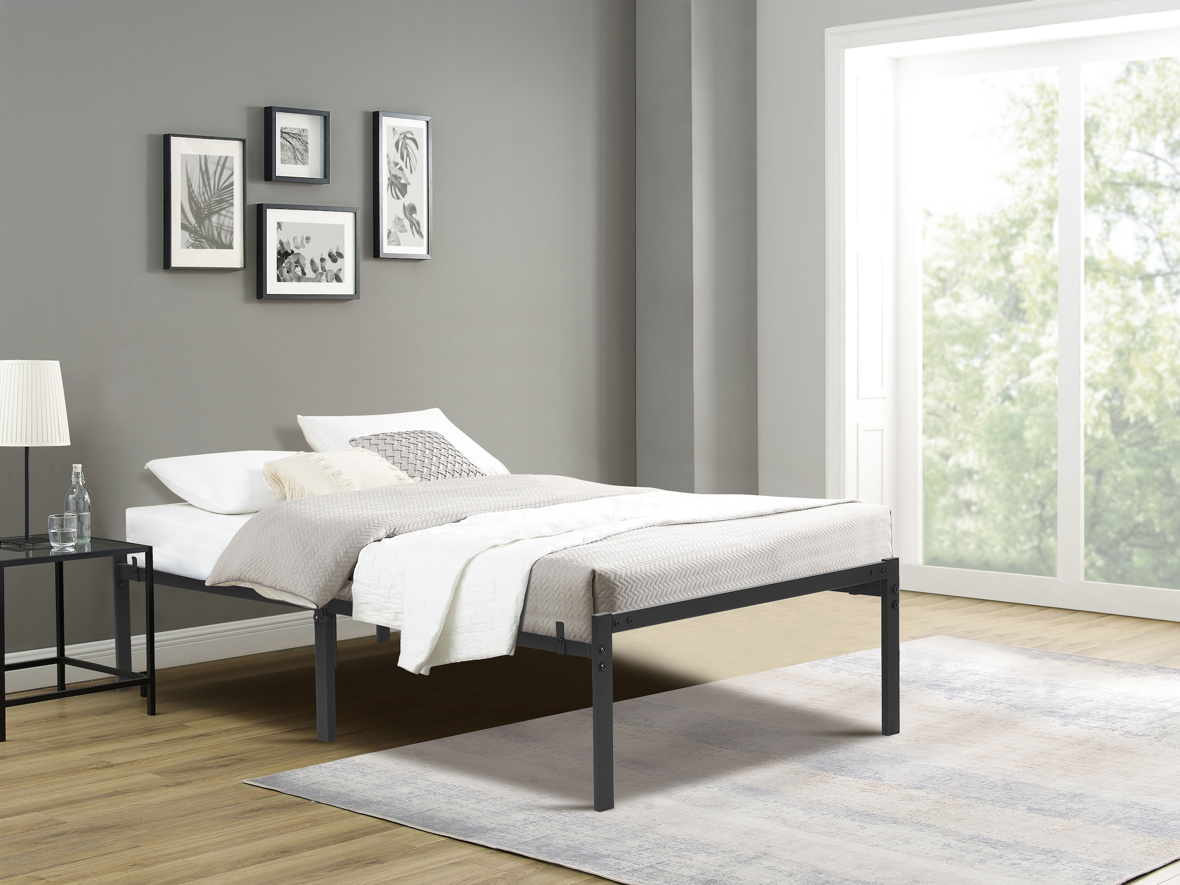 INOSIGN Metallbett »LIST Bett Bettgestell Bettrahmen Einzelbett Doppelbett« Stahlbett schwarz in TOP Qualität und 4 Breiten,  Bett mit 26 Lattenroste zum Schutz der Matratze Bestseller
