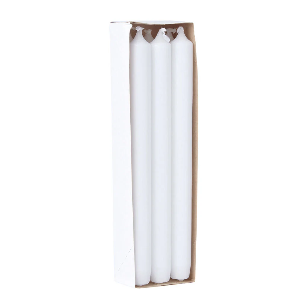Bougie chandelle blanche Ø2xH25 cm x6